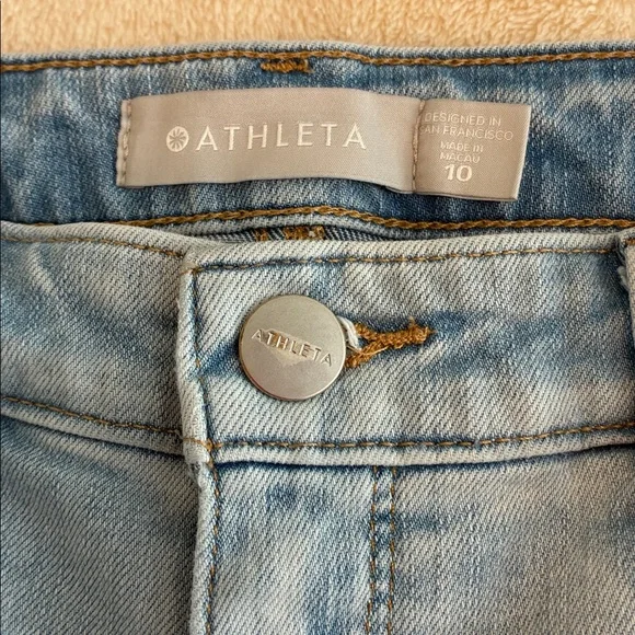 Athleta Women’s Straight Leg High Waist Light Wash Blue Jeans Size 10 - Picture 7 of 8